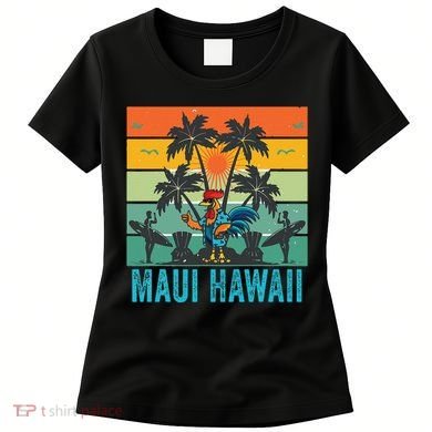 Maui Hawaii Beach Coconut Rooster Women's T-Shirt