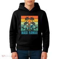 Maui Hawaii Beach Coconut Rooster Kids Hoodie thumb 4