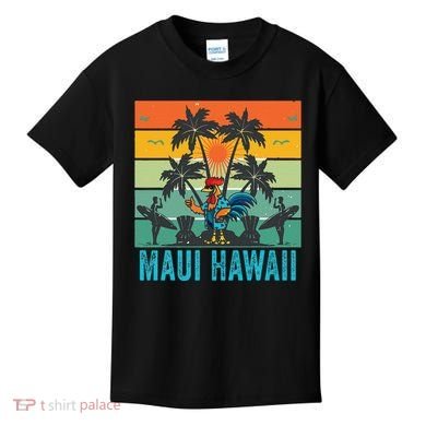 Maui Hawaii Beach Coconut Rooster Kids T-Shirt