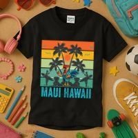 Maui Hawaii Beach Coconut Rooster Kids T-Shirt thumb 3