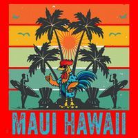 Maui Hawaii Beach Coconut Rooster Santa Hat thumb 1