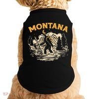 Montana Hiking Bigfoot Nighttime Stroll Mountains & Stars Doggie Tank thumb 0