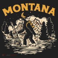 Montana Hiking Bigfoot Nighttime Stroll Mountains & Stars Port Authority Basic Backpack thumb 2