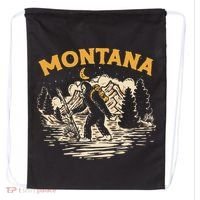 Montana Hiking Bigfoot Nighttime Stroll Mountains & Stars Drawstring Bag thumb 0