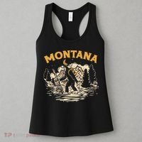 Montana Hiking Bigfoot Nighttime Stroll Mountains & Stars Women's Tank Top thumb 3