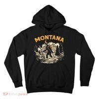 Montana Hiking Bigfoot Nighttime Stroll Mountains & Stars Tall Hoodie thumb 0