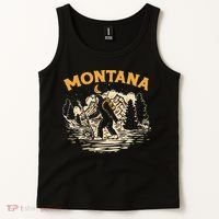 Montana Hiking Bigfoot Nighttime Stroll Mountains & Stars Tank Top thumb 2