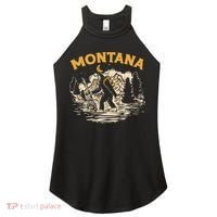 Montana Hiking Bigfoot Nighttime Stroll Mountains & Stars Women's Perfect Tri Rocker Tank thumb 0