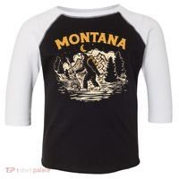 Montana Hiking Bigfoot Nighttime Stroll Mountains & Stars Toddler Fine Jersey T-Shirt thumb 0