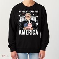 My Heart Beats For America Trump Valentines Day Women's Sweatshirt thumb 0