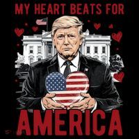 My Heart Beats For America Trump Valentines Day Coffee Mug thumb 5