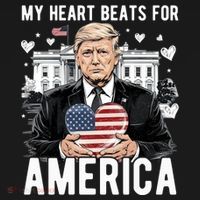 My Heart Beats For America Trump Valentines Day Women's Hoodie thumb 2