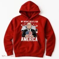 My Heart Beats For America Trump Valentines Day Hoodie thumb 0