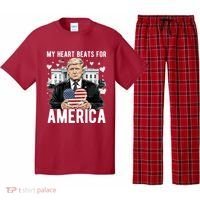 My Heart Beats For America Trump Valentines Day Pajama Set thumb 0