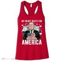 My Heart Beats For America Trump Valentines Day Women's Tank Top thumb 0