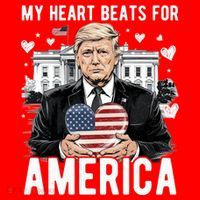 My Heart Beats For America Trump Valentines Day Baby Bodysuit thumb 2