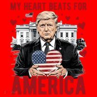 My Heart Beats For America Trump Valentines Day Santa Hat thumb 1