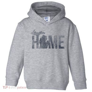Michigan Home Blue And Distressed Toddler Hoodie