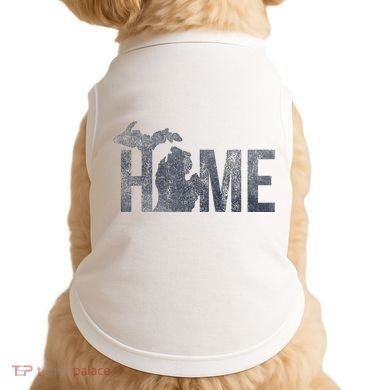 Michigan Home Blue And Distressed Doggie Tank