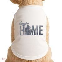 Michigan Home Blue And Distressed Doggie Tank thumb 0