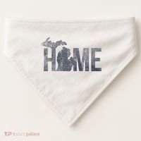 Michigan Home Blue And Distressed USA-Made Doggie Bandana thumb 0
