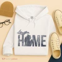 Michigan Home Blue And Distressed Hoodie thumb 4