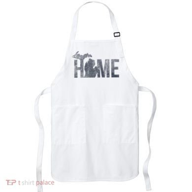 Michigan Home Blue And Distressed Apron