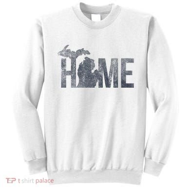 Michigan Home Blue And Distressed Sweatshirt