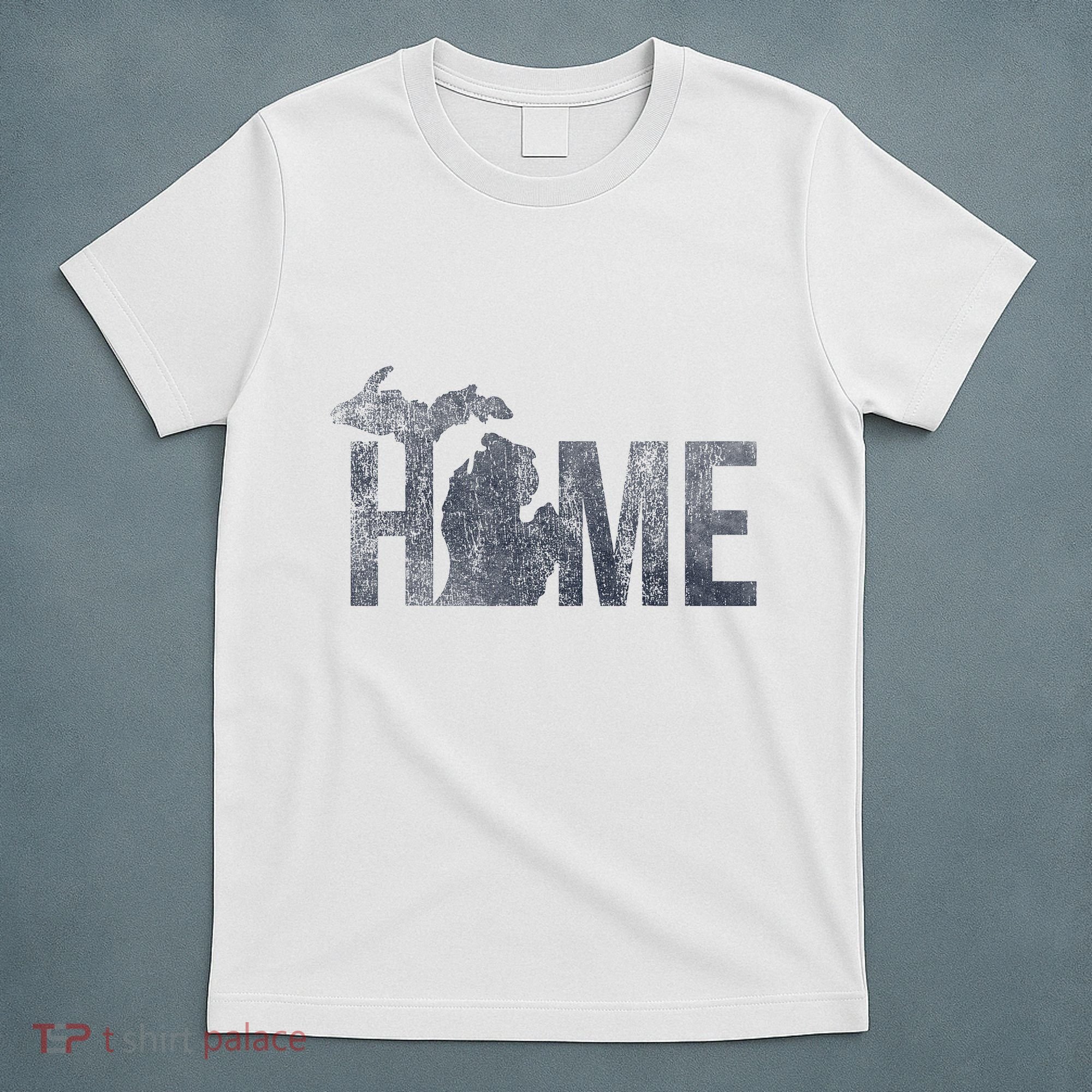 Michigan Home Blue And Distressed T-Shirt