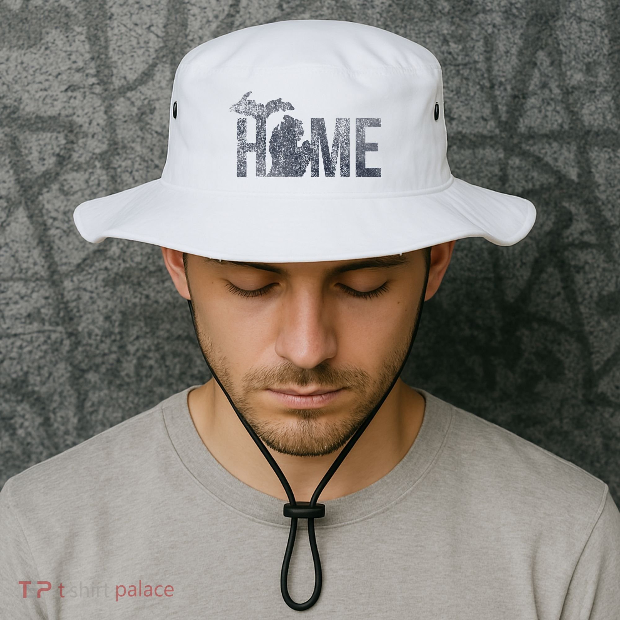 Michigan Home Blue And Distressed Bucket Hat