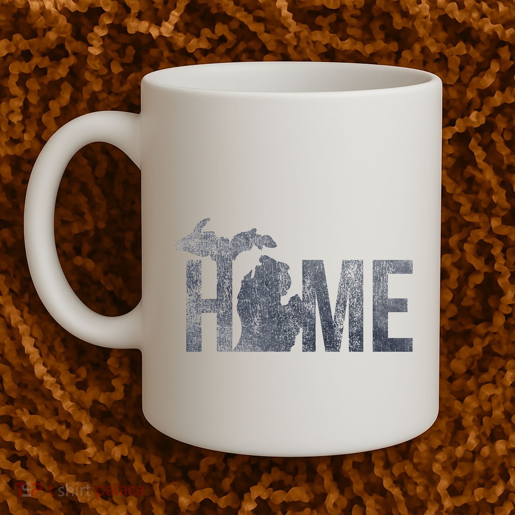 Michigan Home Blue And Distressed Coffee Mug