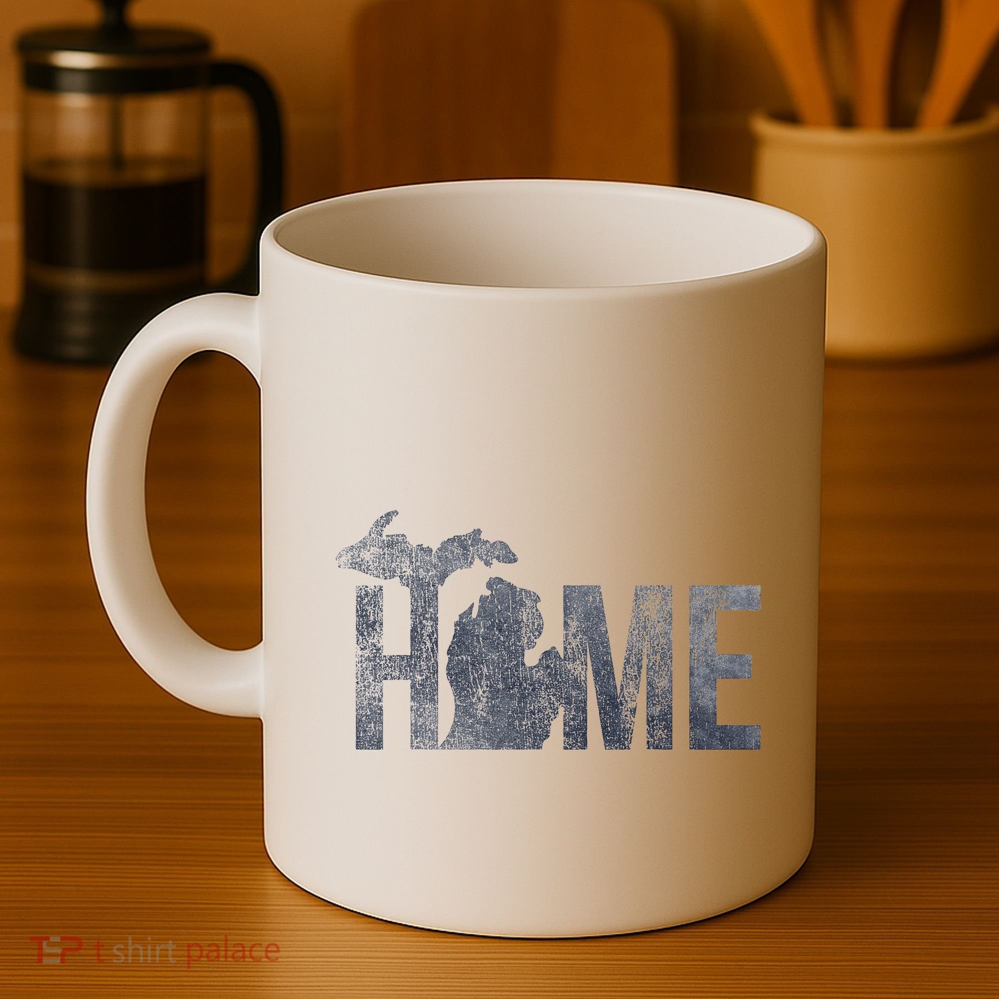 Michigan Home Blue And Distressed Coffee Mug