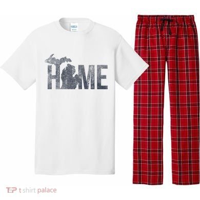 Michigan Home Blue And Distressed Pajama Set