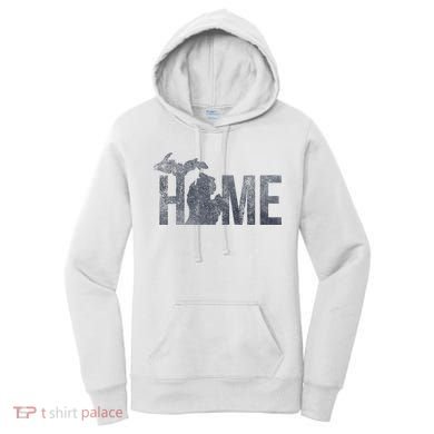 Michigan Home Blue And Distressed Women's Hoodie