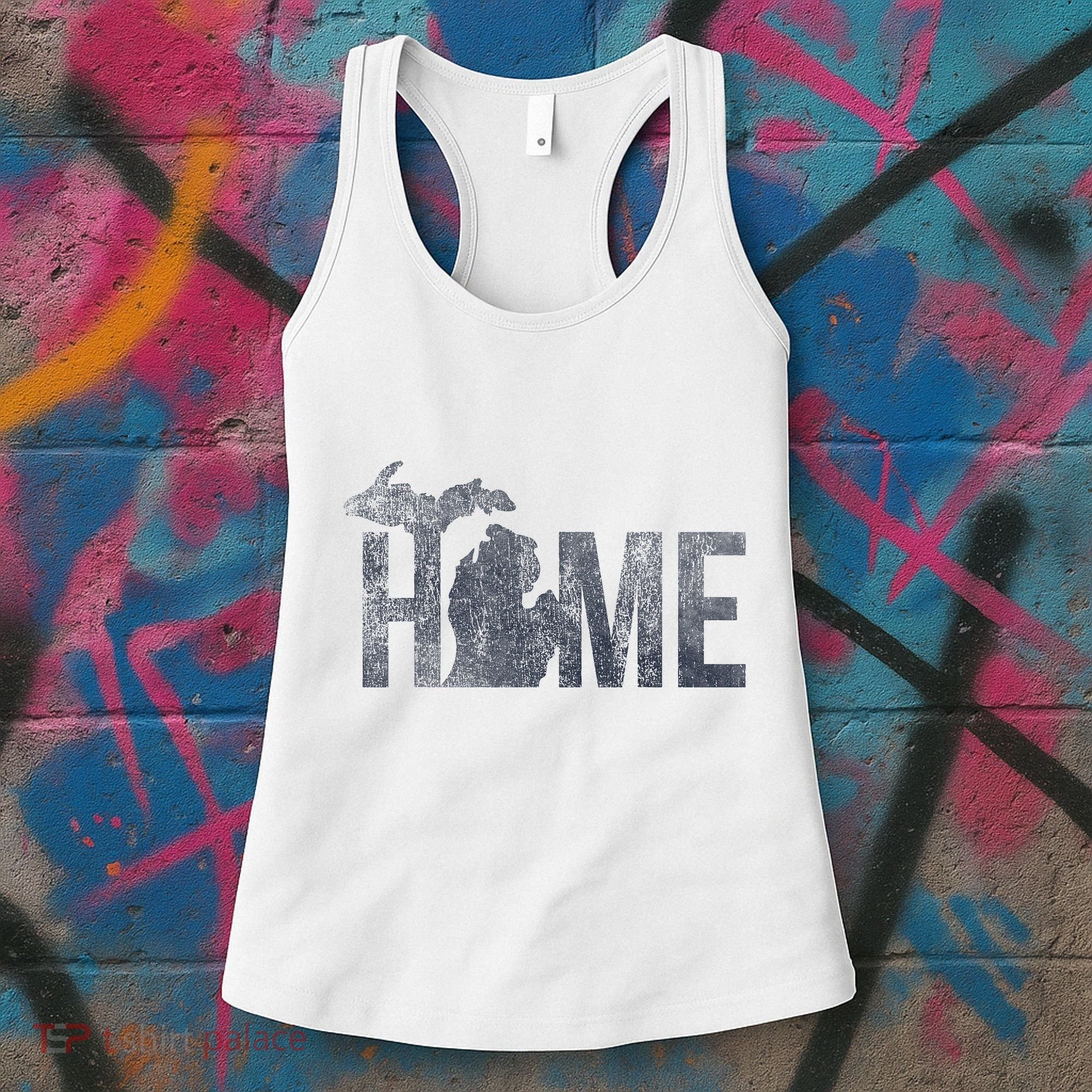 Michigan Home Blue And Distressed Women's Tank Top
