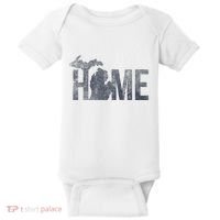 Michigan Home Blue And Distressed Baby Bodysuit thumb 0
