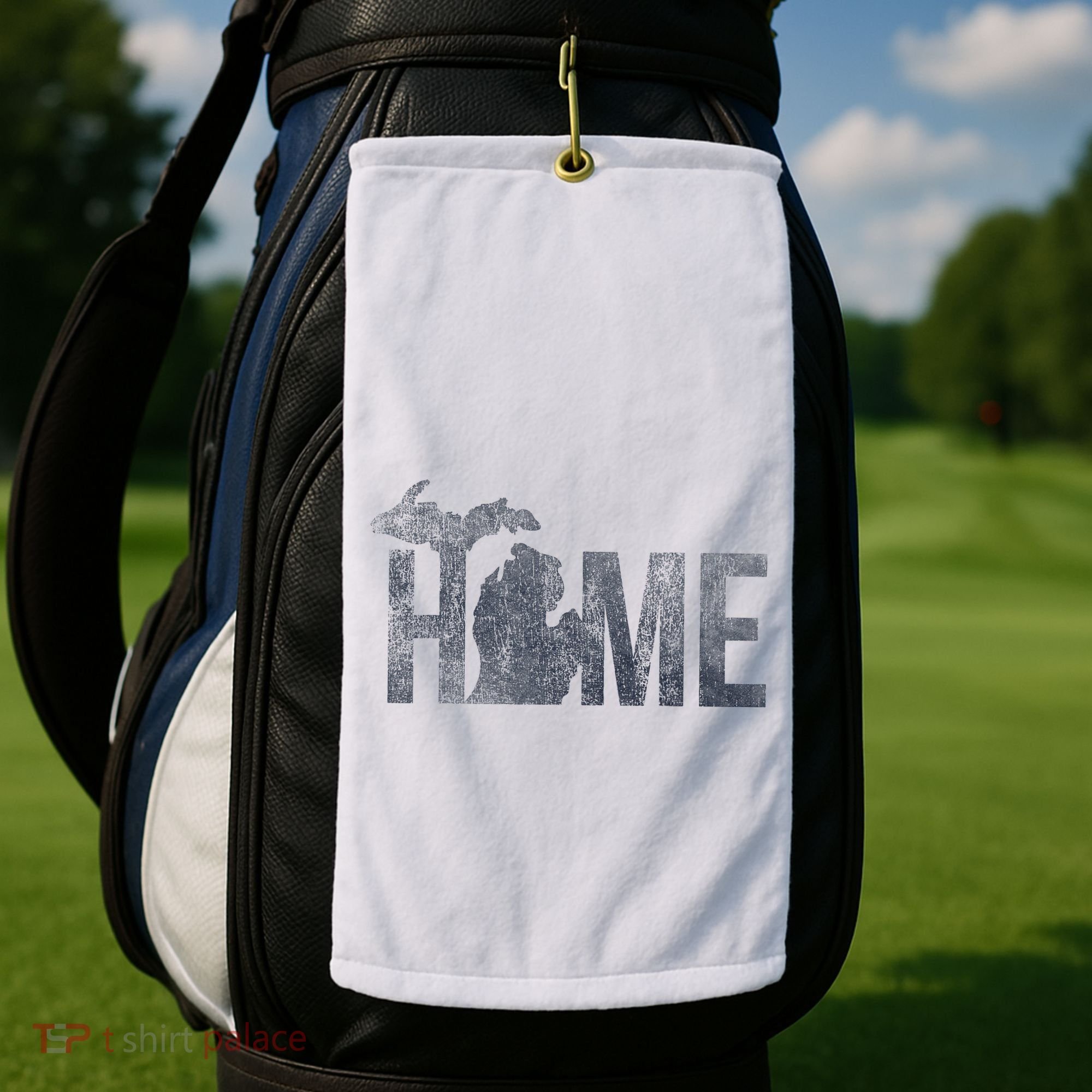 Michigan Home Blue And Distressed Golf Towel