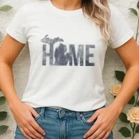 Michigan Home Blue And Distressed Women's T-Shirt thumb 2