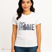 Michigan Home Blue And Distressed Women's T-Shirt thumb 4