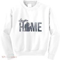Michigan Home Blue And Distressed Kids Sweatshirt thumb 0