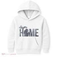 Michigan Home Blue And Distressed Kids Hoodie thumb 0