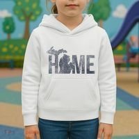 Michigan Home Blue And Distressed Kids Hoodie thumb 3
