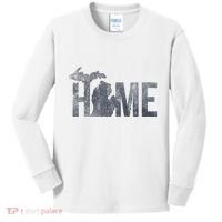 Michigan Home Blue And Distressed Kids Long Sleeve Shirt thumb 0