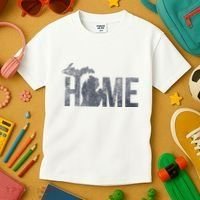 Michigan Home Blue And Distressed Kids T-Shirt thumb 3