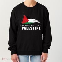 My Heart Beats For Palestine Gaza Peace Middle East Women's Sweatshirt thumb 0