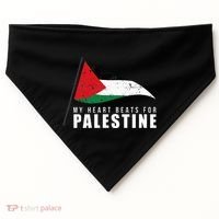 My Heart Beats For Palestine Gaza Peace Middle East USA-Made Doggie Bandana thumb 0