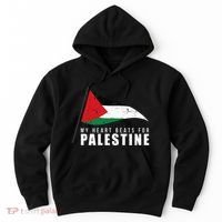 My Heart Beats For Palestine Gaza Peace Middle East Hoodie thumb 0