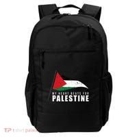 My Heart Beats For Palestine Gaza Peace Middle East Backpack thumb 0
