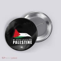 My Heart Beats For Palestine Gaza Peace Middle East Button thumb 0