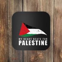 My Heart Beats For Palestine Gaza Peace Middle East Coaster thumb 0
